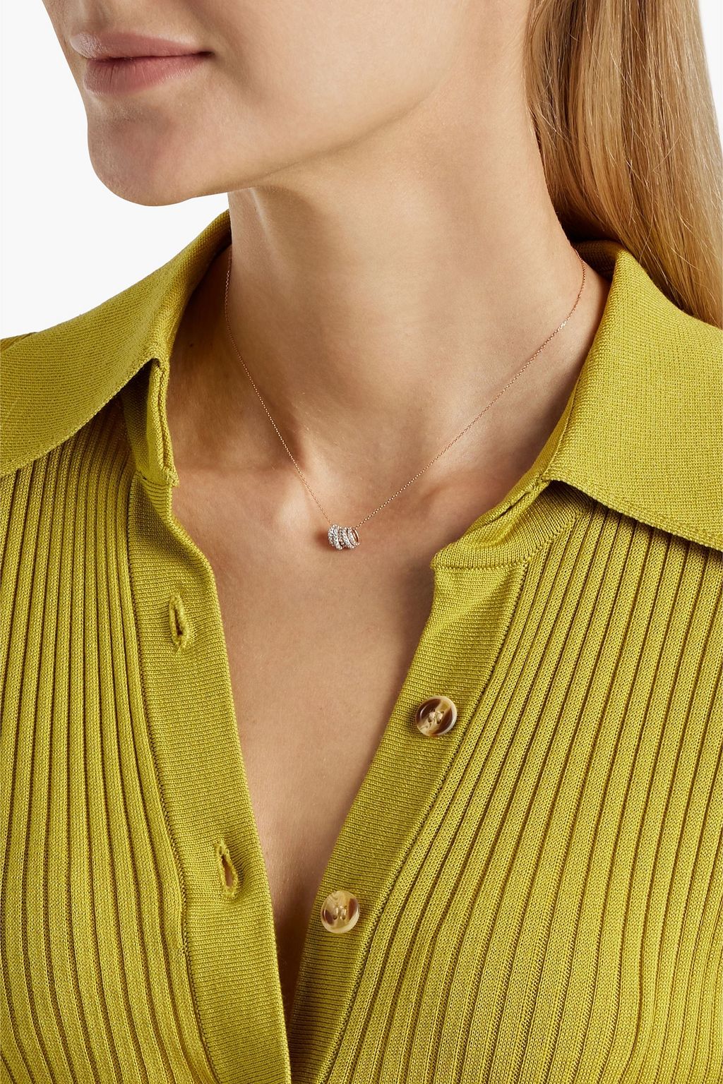 ADINA REYTER 14-karat rose gold diamond necklace