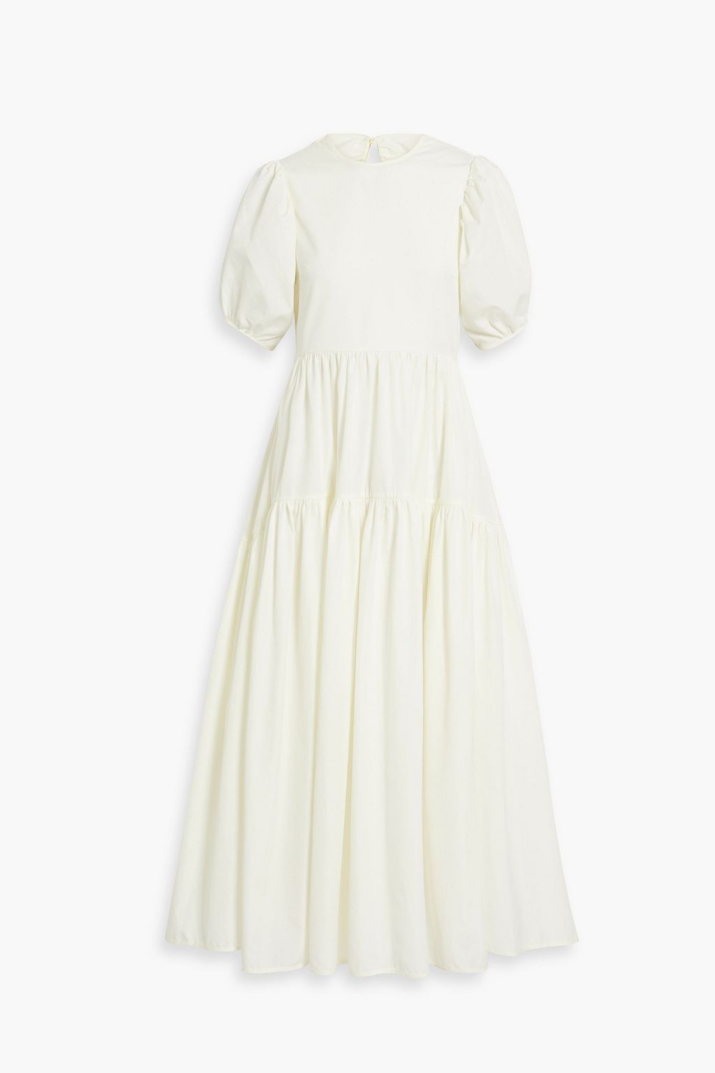 CECILIE BAHNSEN Karoline open-back tiered cotton-poplin midi dress ...