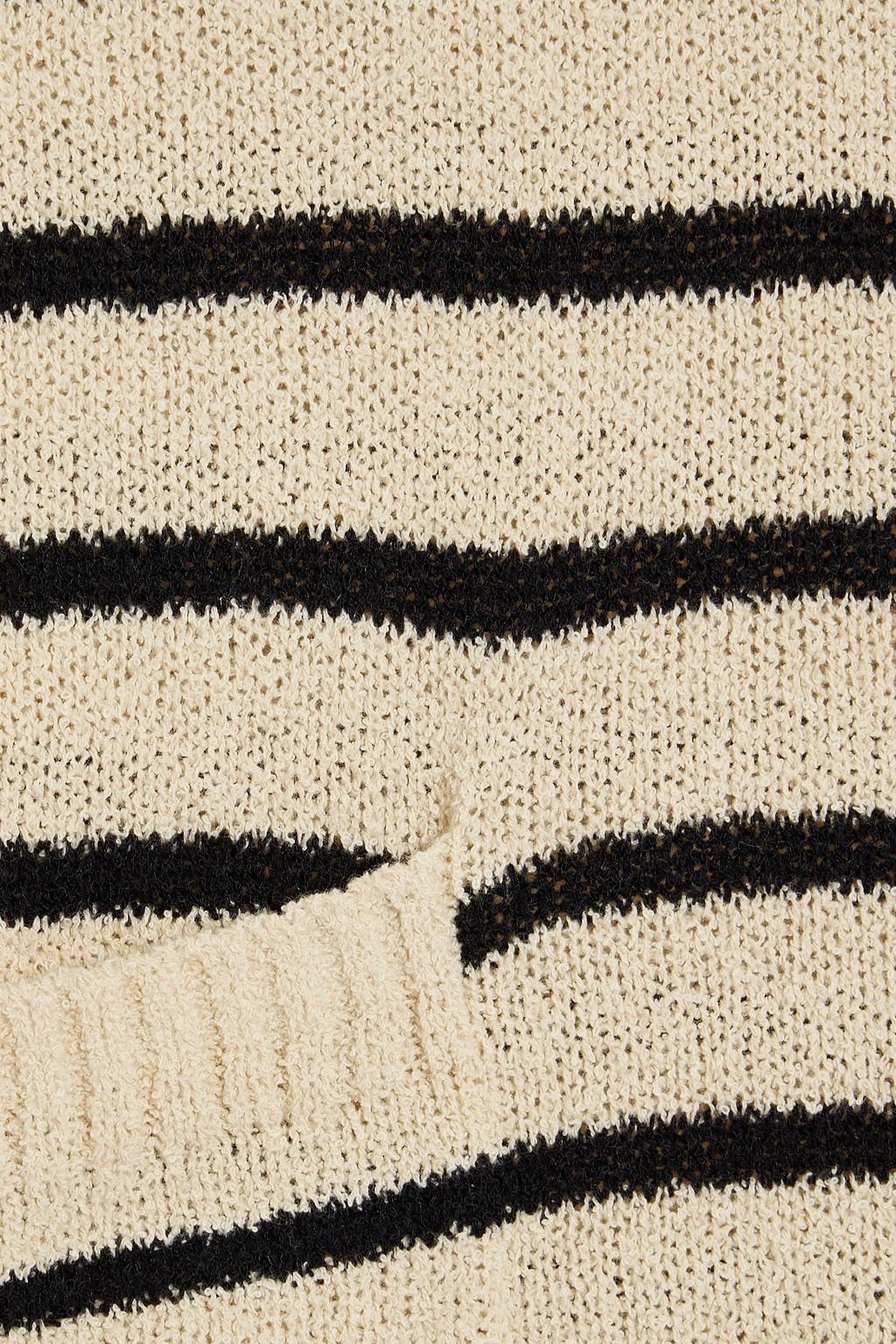 ALEX MILL Alice striped bouclé-knit cotton-blend polo sweater