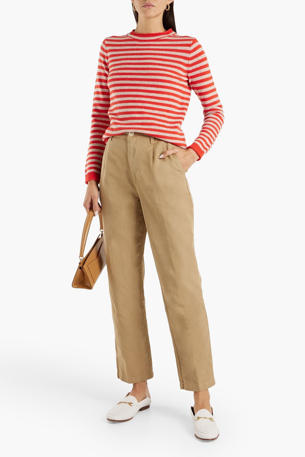 ALEX MILL Pleated cotton and linen-blend straight-leg pants