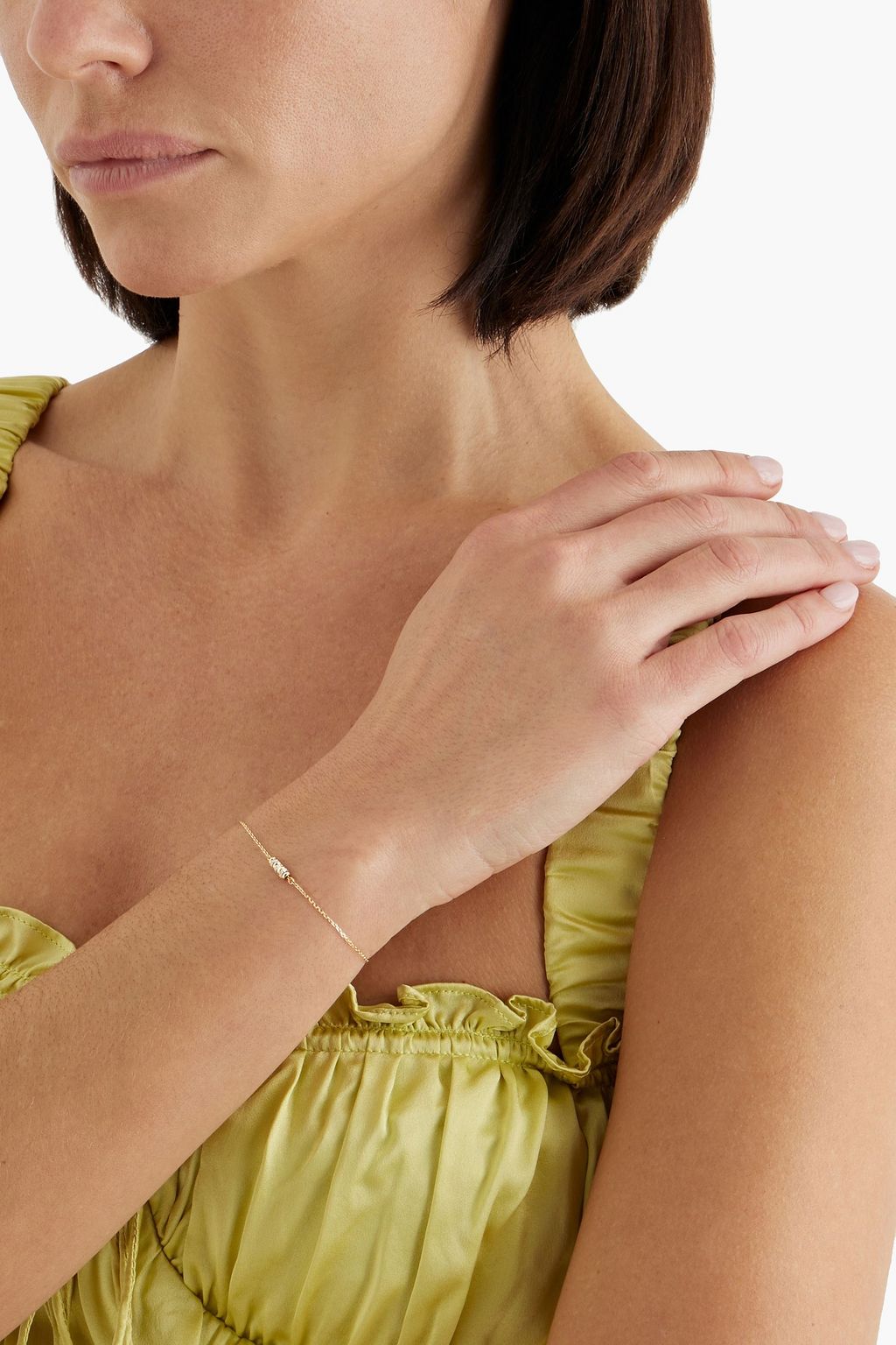 ADINA REYTER 14-karat gold, sterling silver and diamond bracelet