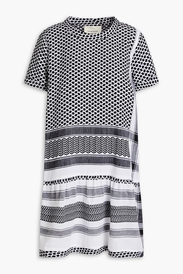 Cotton-jacquard mini dress