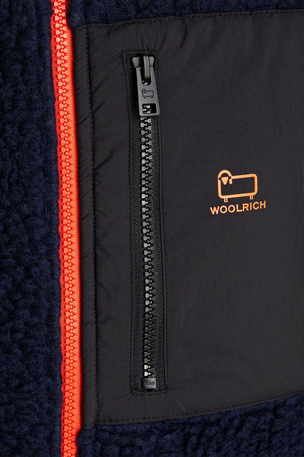 WOOLRICH Faux shearling-paneled cotton-fleece zip-up sweatshirt