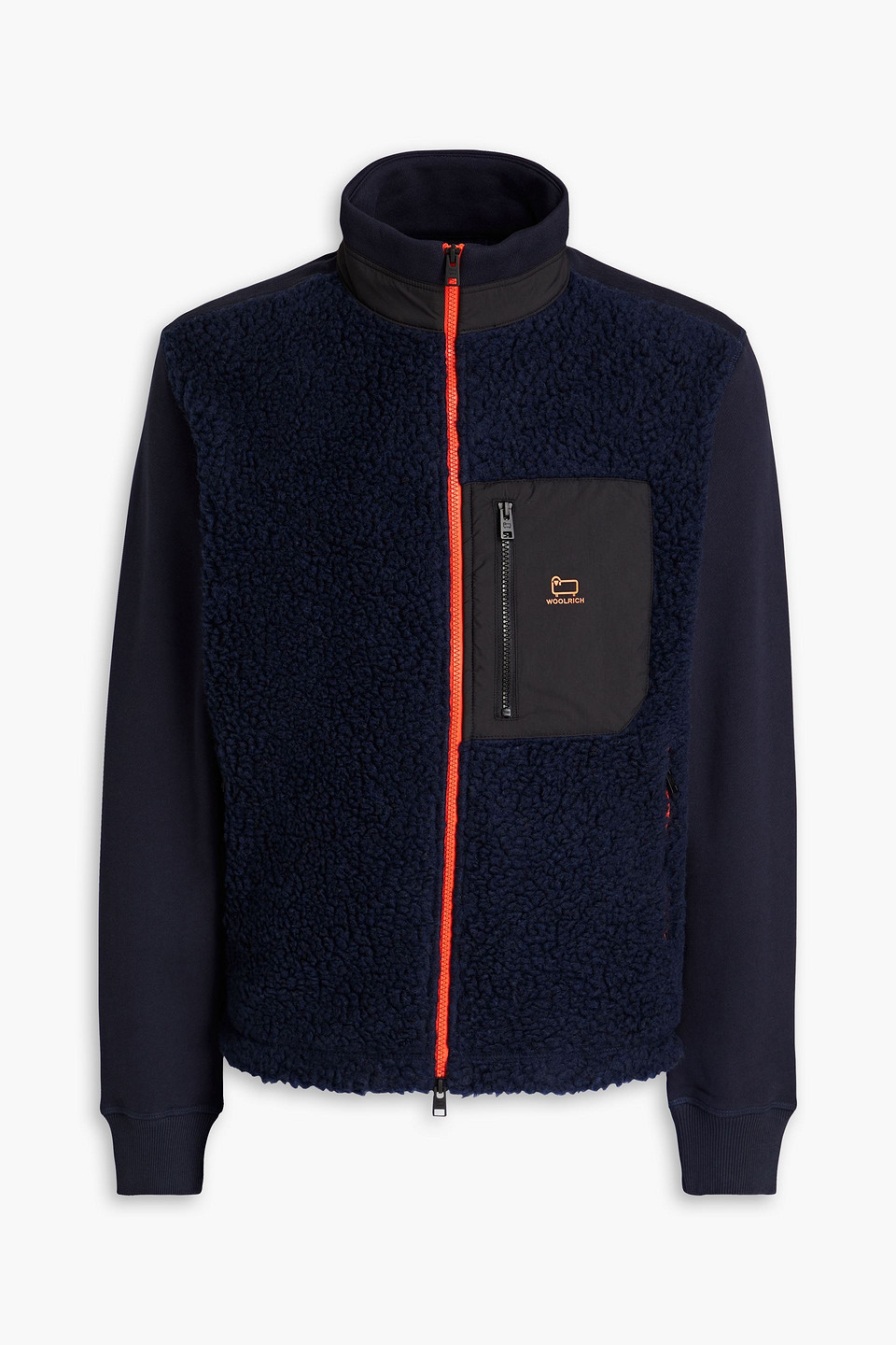 Woolrich Curly Fleece Full Zip In Navy