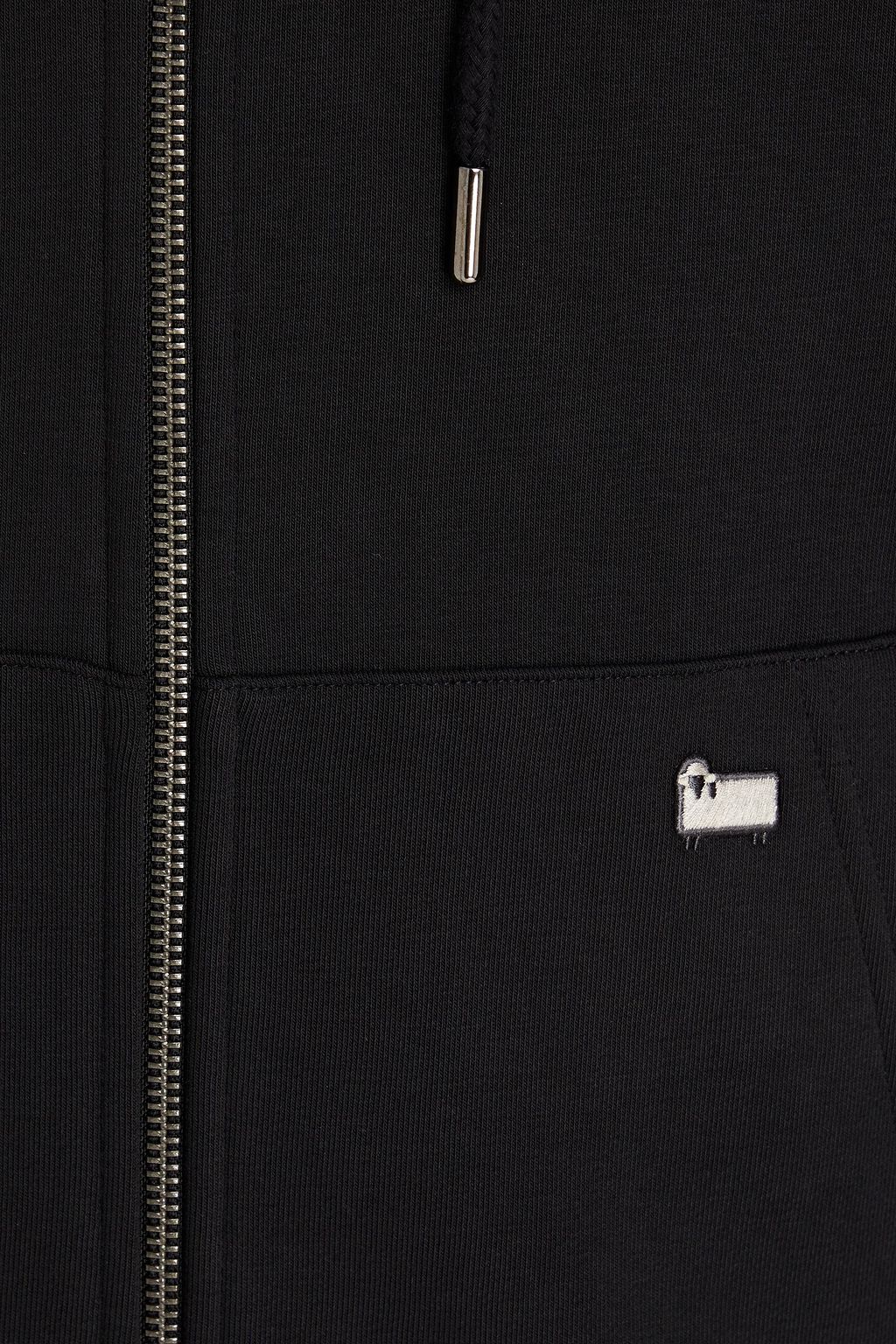 WOOLRICH Embroidered French cotton-blend terry zip-up hoodie