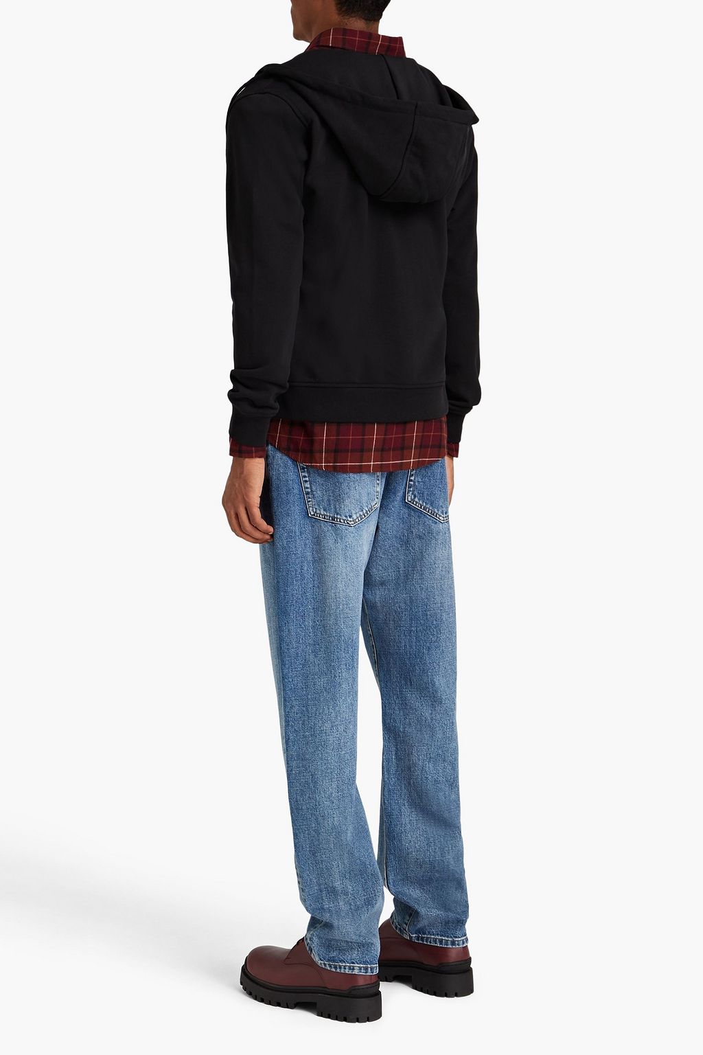 WOOLRICH Embroidered French cotton-blend terry zip-up hoodie