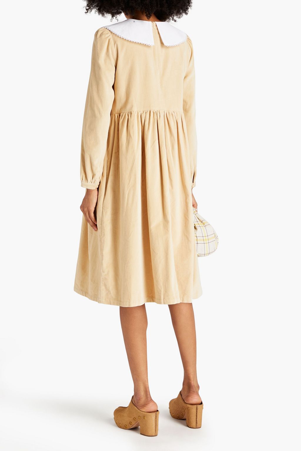 MEADOWS Gathered organic cottonvelvet dress THE