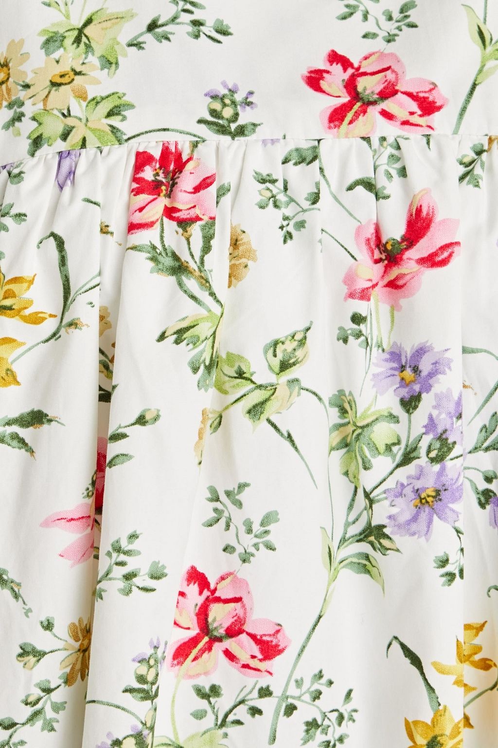 MEADOWS Gathered floralprint organic cottonpoplin midi dress THE