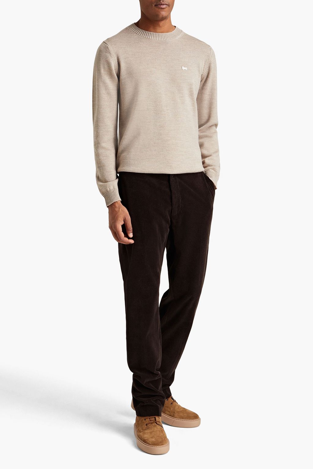 WOOLRICH Appliquéd mélange wool sweater