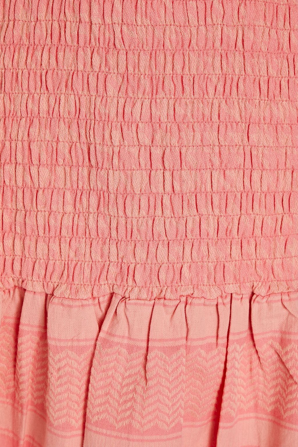 SUMMERY COPENHAGEN Celine shirred cottonjacquard mini dress THE