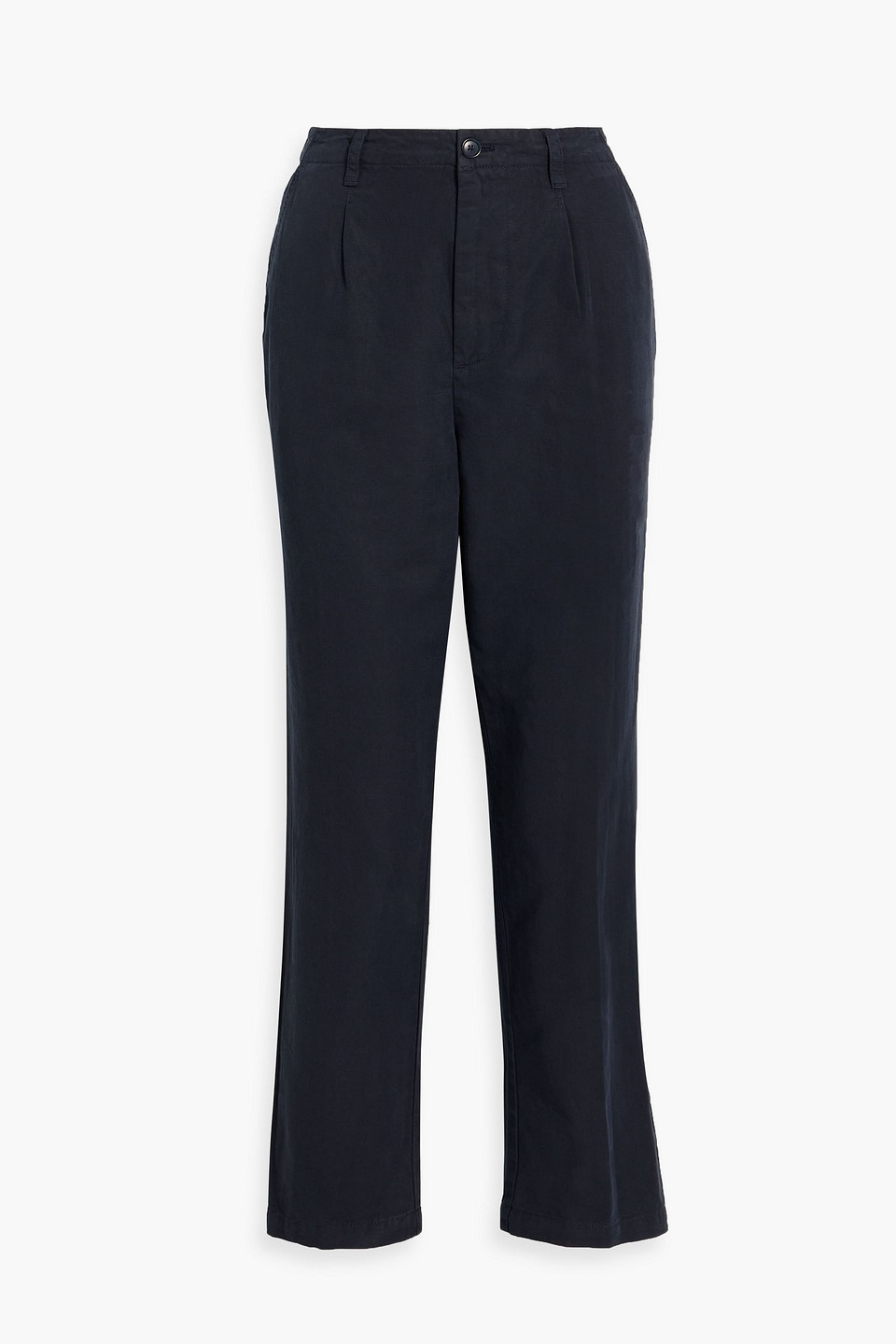 Boy pleated cotton and linen-blend straight-leg pants