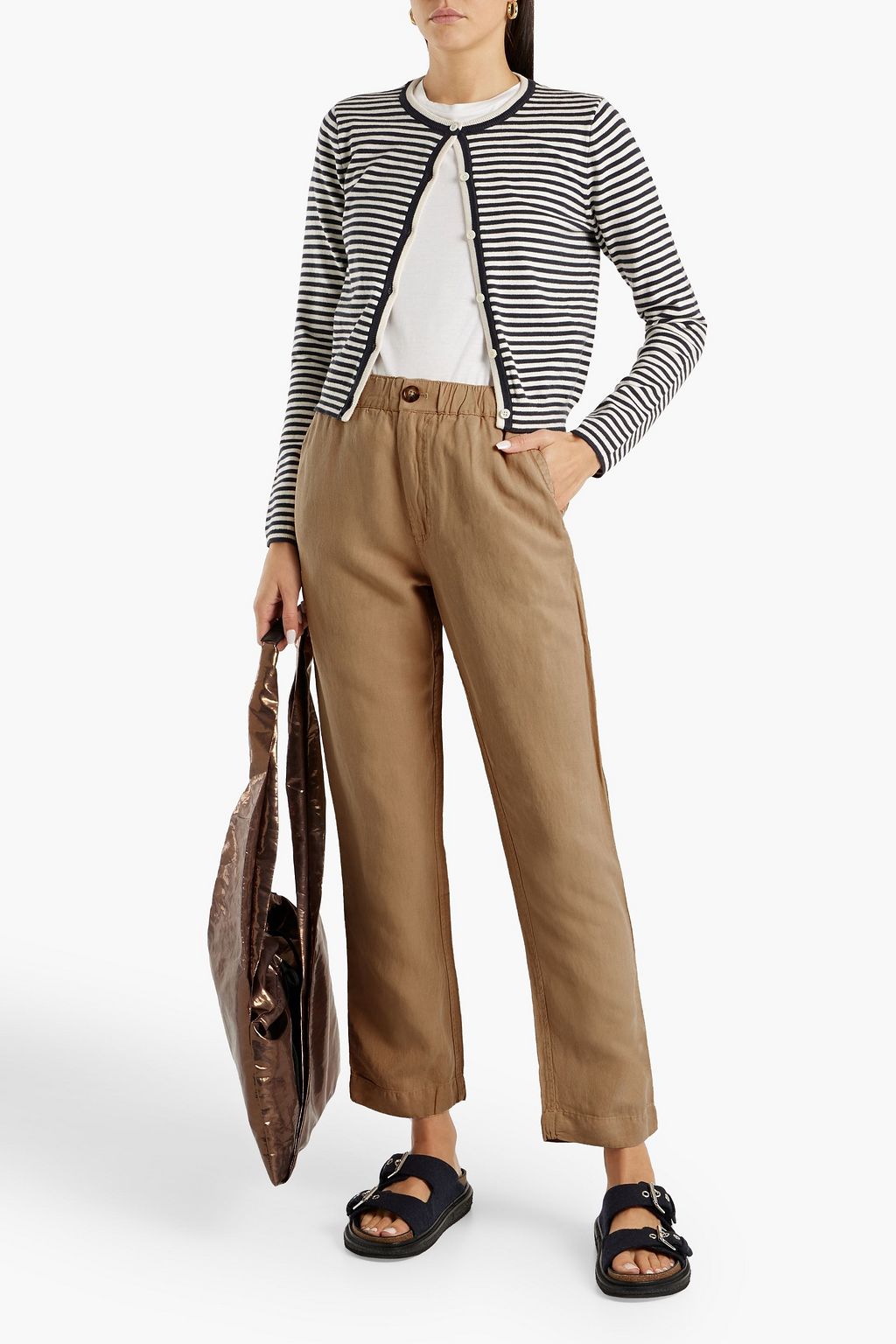 ALEX MILL Linen, TENCEL™ and cotton-blend twill straight-leg pants
