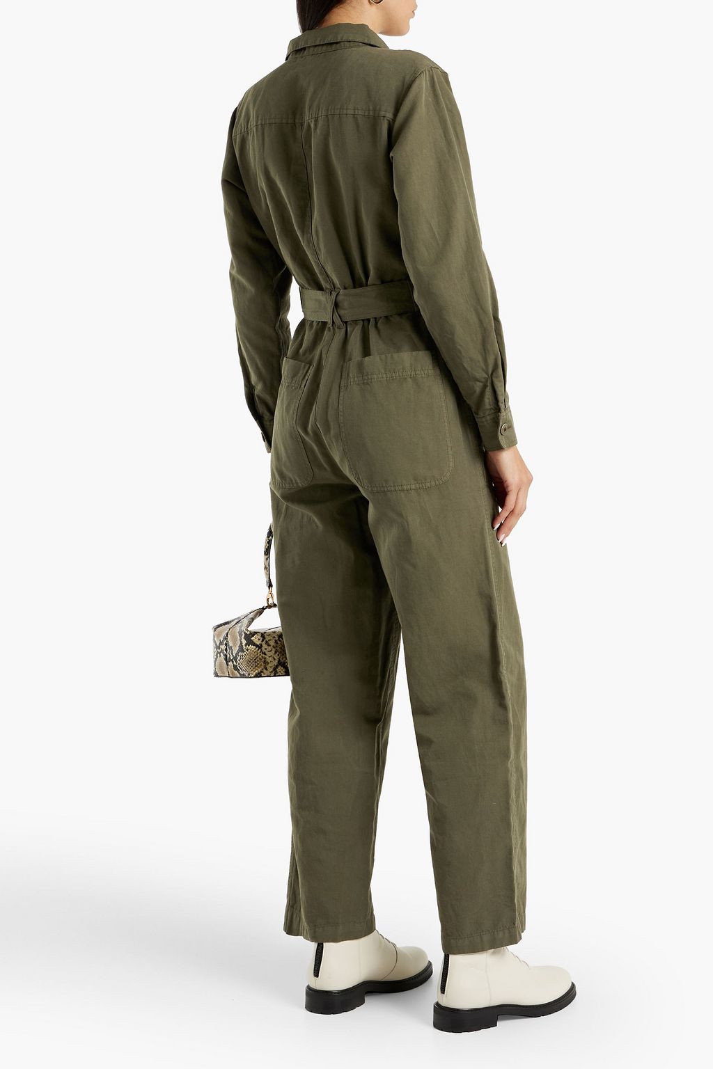 ALEX MILL Mel slub cotton and linen-blend twill jumpsuit