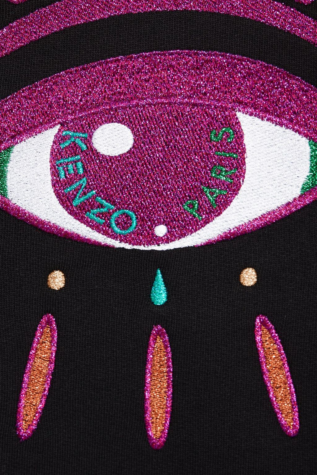 KENZO Metallic embroidered French cotton-blend terry sweatshirt