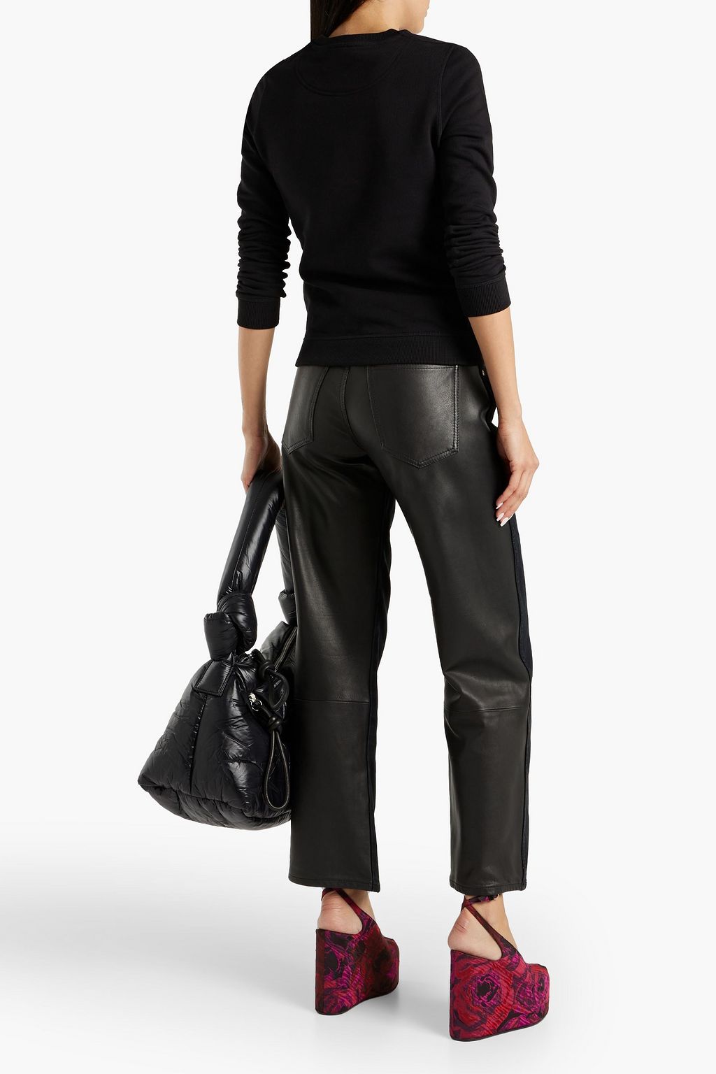 KENZO Metallic embroidered French cotton-blend terry sweatshirt