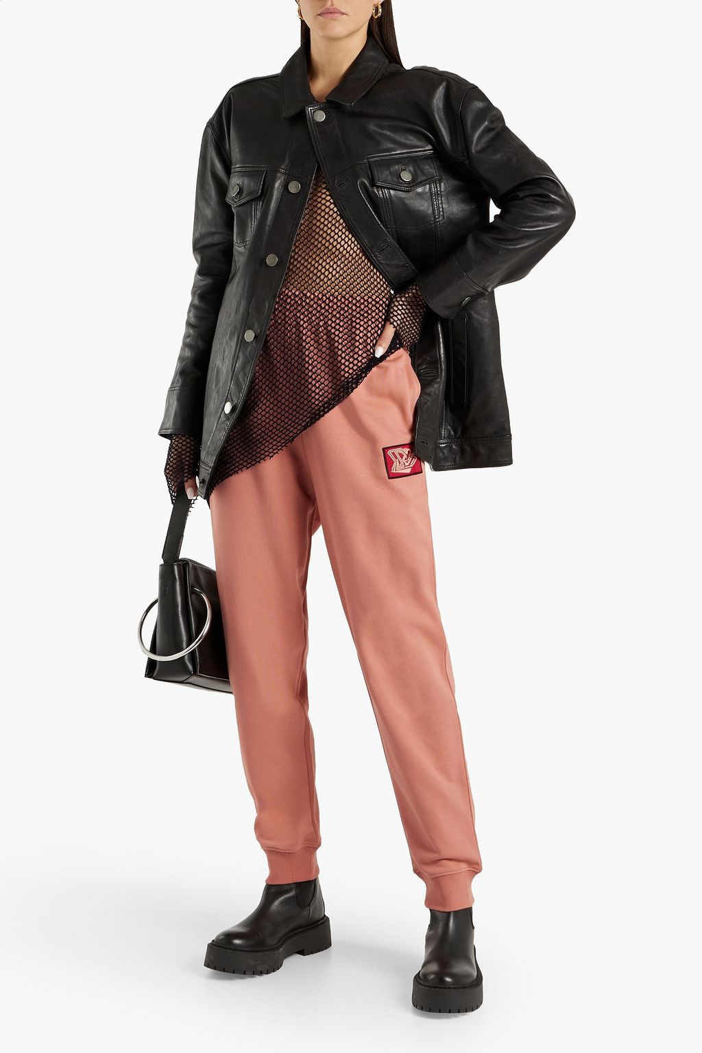 MCQ ALEXANDER MCQUEEN Appliquéd French cotton-terry track pants