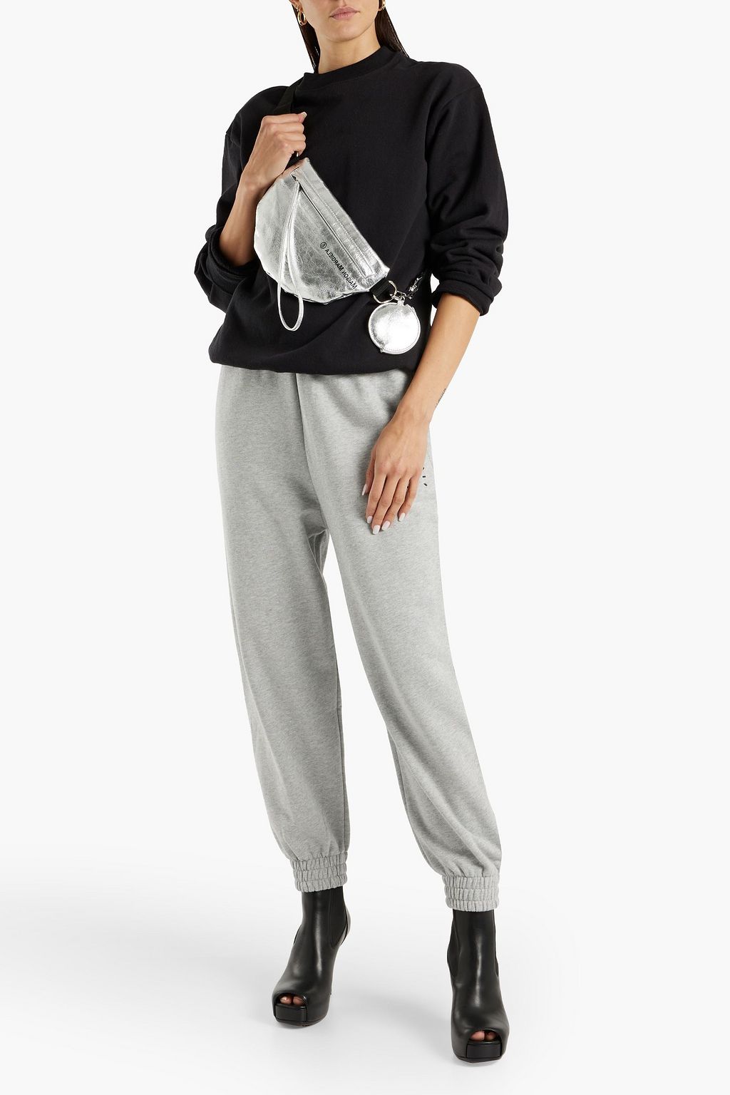 MCQ ALEXANDER MCQUEEN Appliquéd French cotton-terry track pants