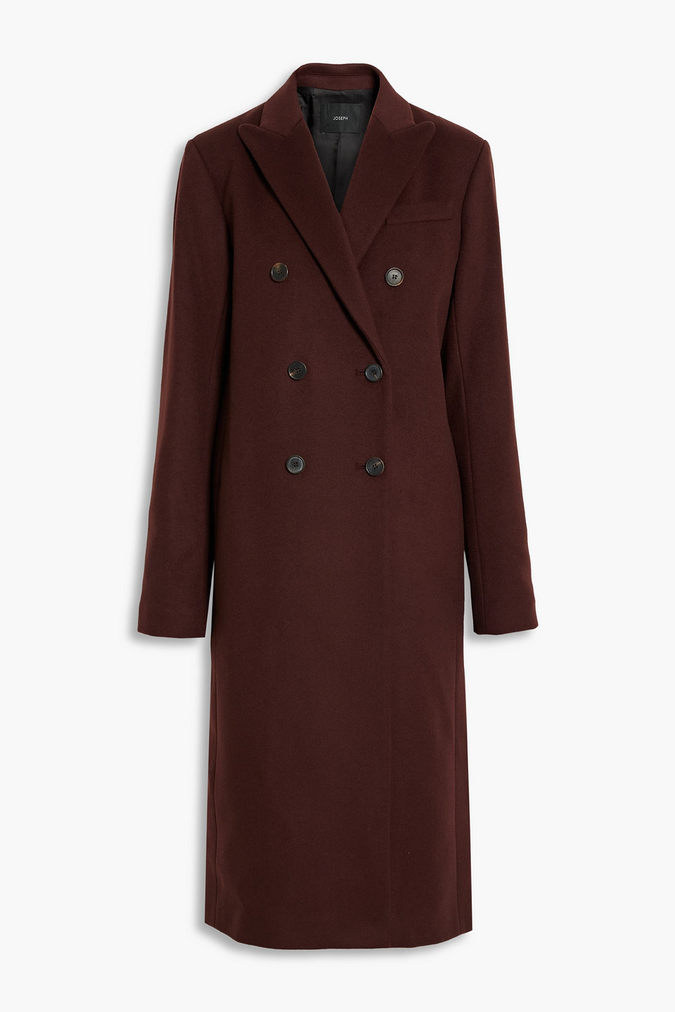 joseph - camia double-breasted wool-blend felt coat - burgundy - fr 38