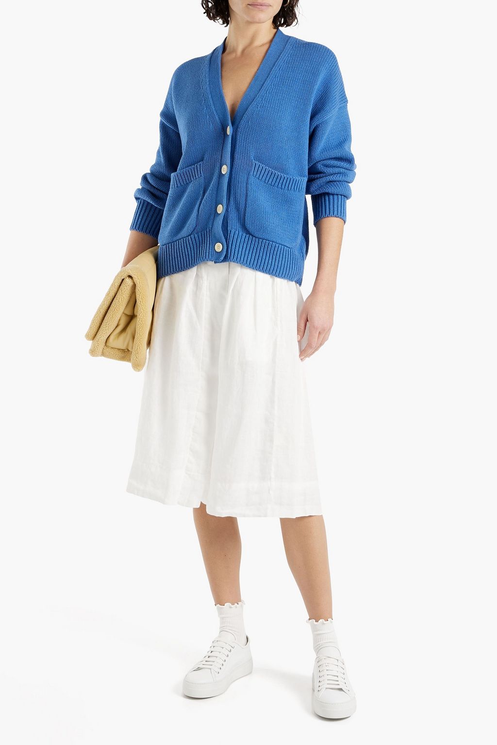ALEX MILL Kelsey pleated linen skirt