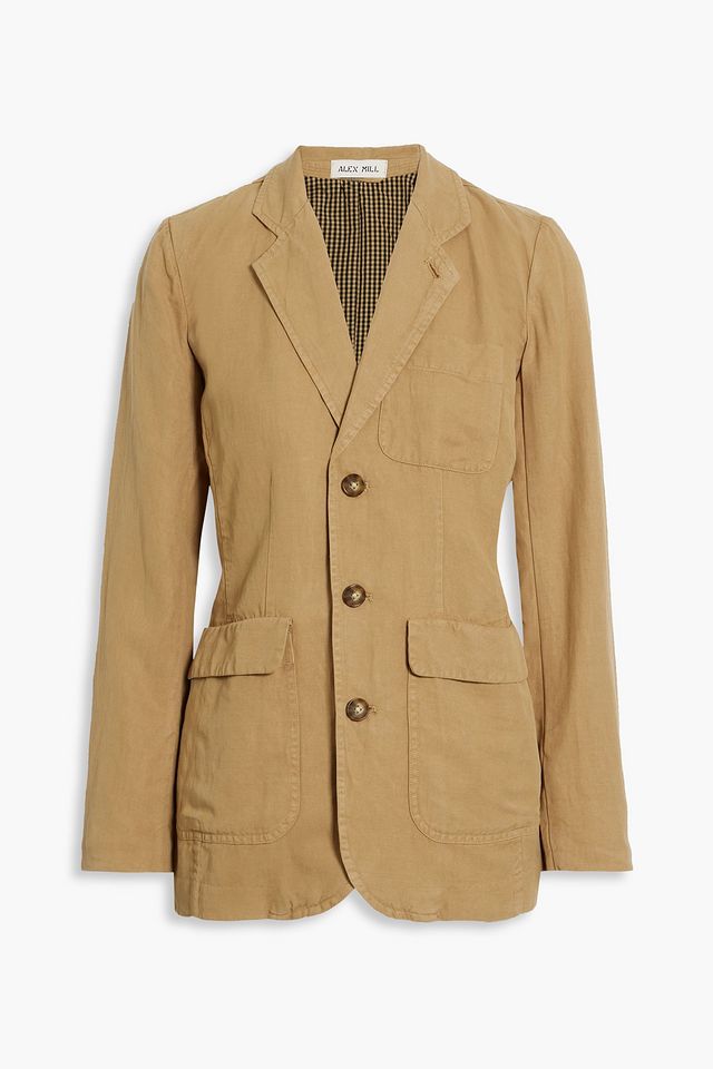 Linen, Tencel and cotton-blend twill blazer