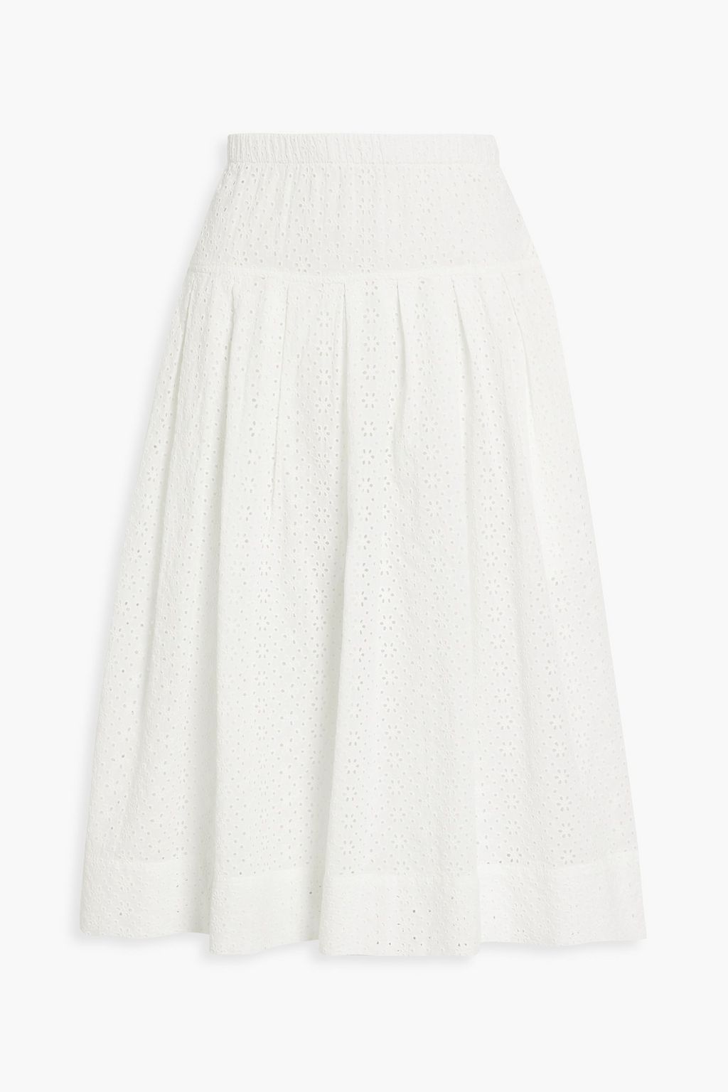 ALEX MILL June pleated broderie anglaise cotton midi skirt | THE OUTNET