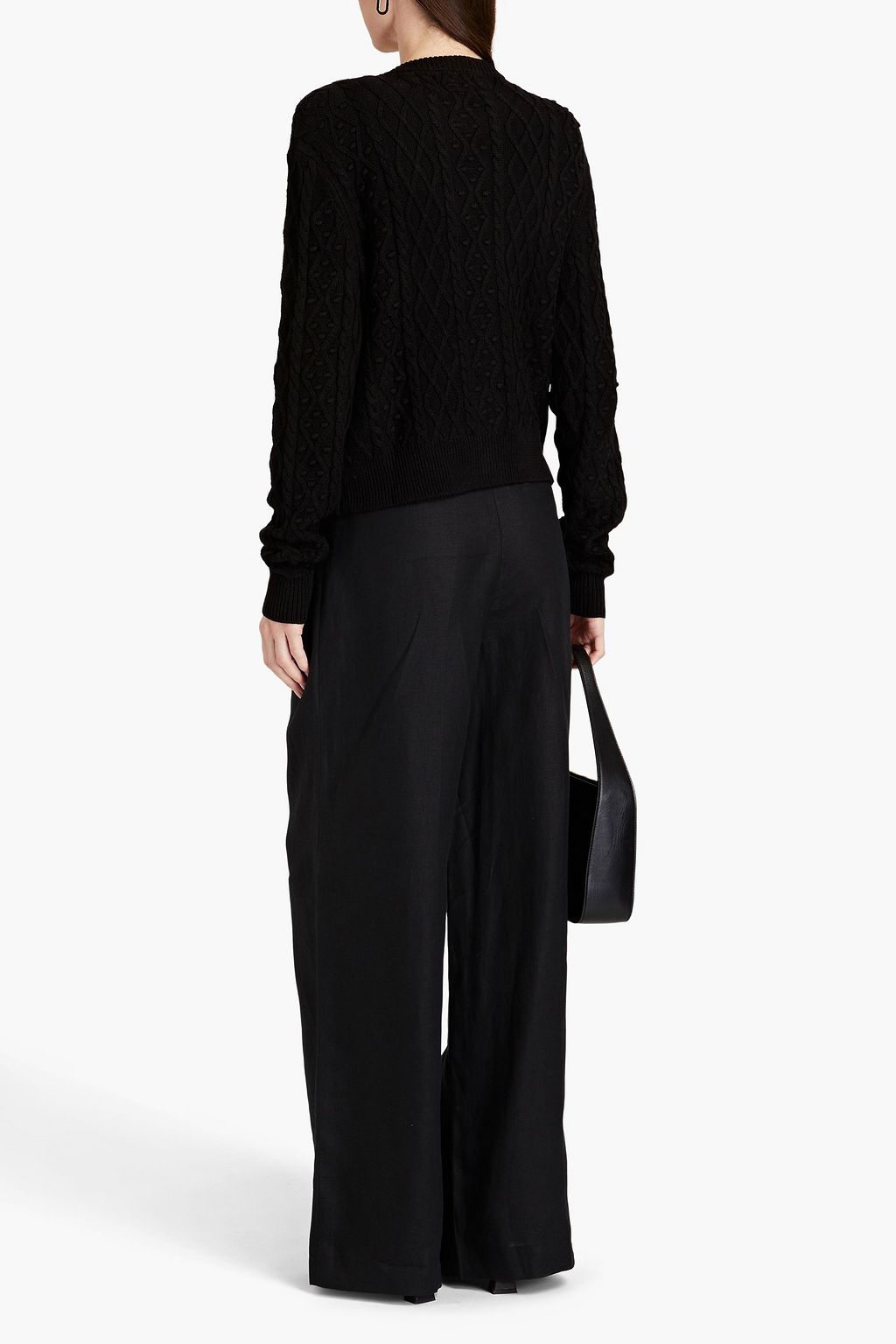 LOULOU STUDIO ケーブルニット シルク混 カーディガン