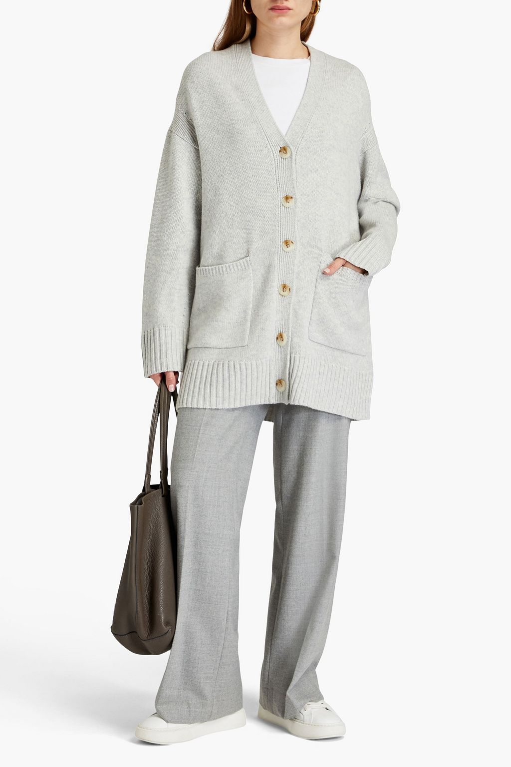 LOULOU STUDIO Maio mélange wool and cashmere-blend cardigan