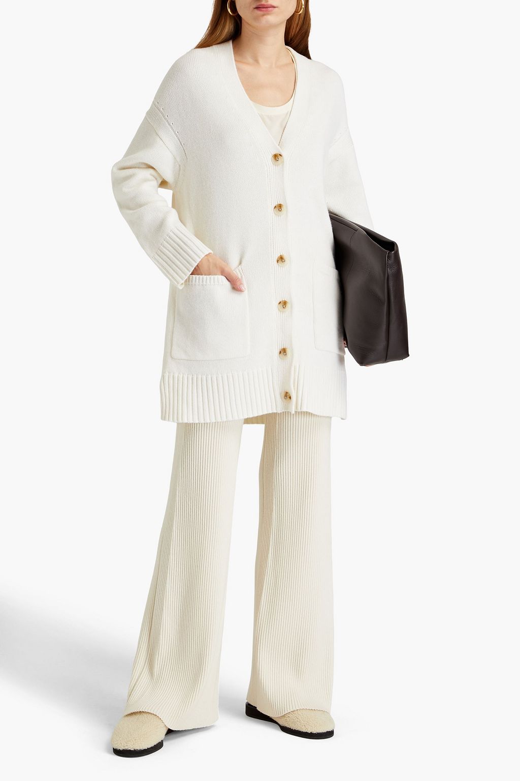 LOULOU STUDIO Maio mélange wool and cashmere-blend cardigan