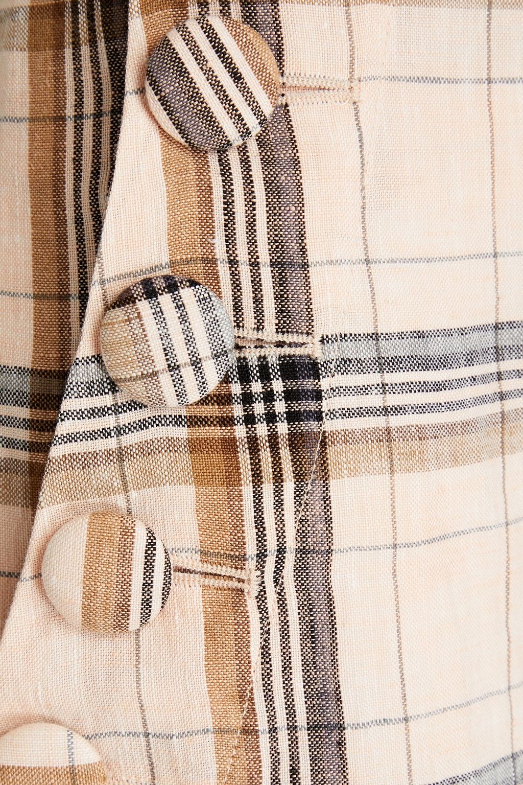 LISA MARIE FERNANDEZ Checked linen shorts
