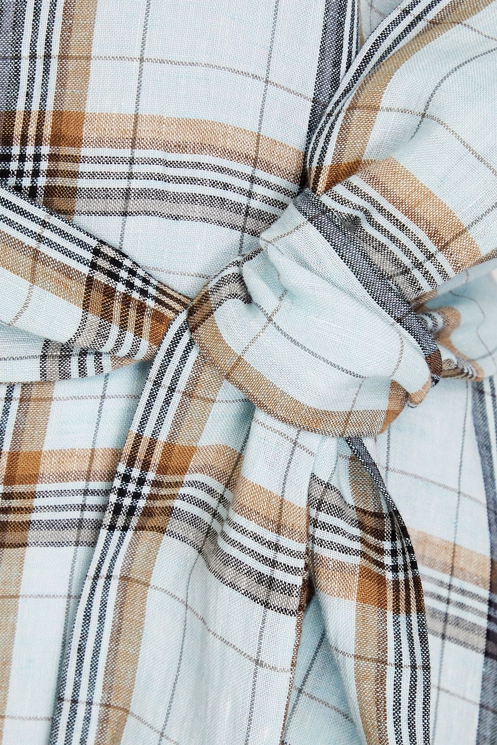 LISA MARIE FERNANDEZ Checked linen midi shirt dress