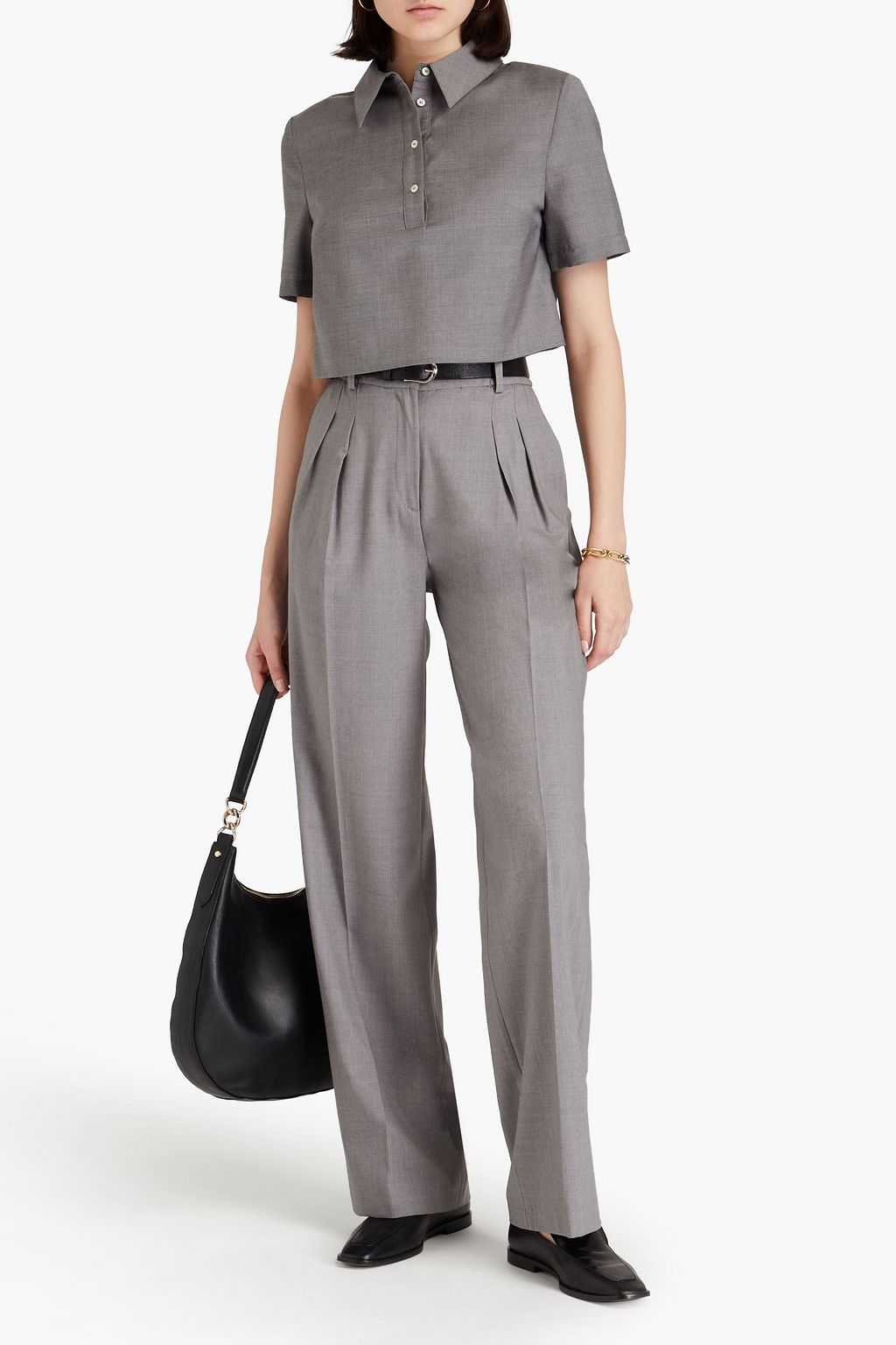 LOULOU STUDIO Sbiru pleated wool-twill wide-leg pants