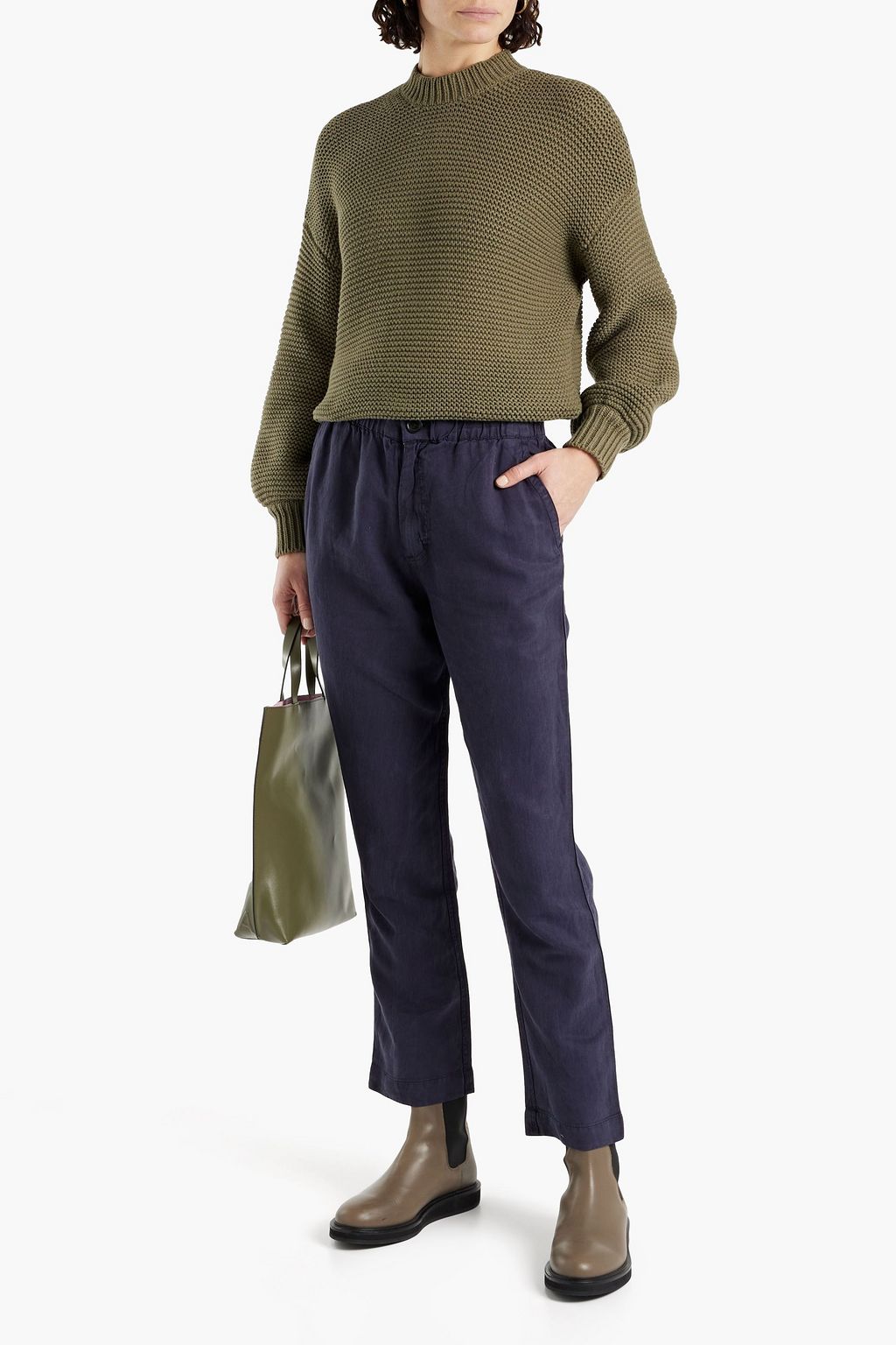 ALEX MILL Linen, TENCEL™ and cotton-blend twill straight-leg pants