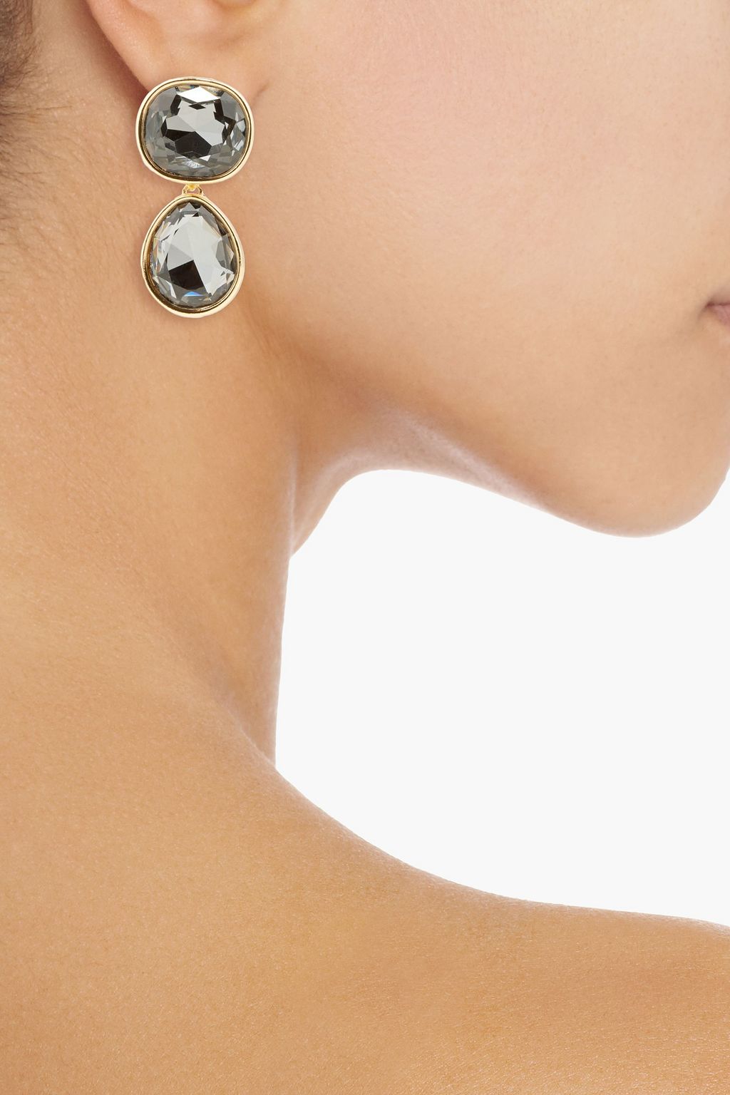 KENNETH JAY LANE Gold-tone crystal earrings