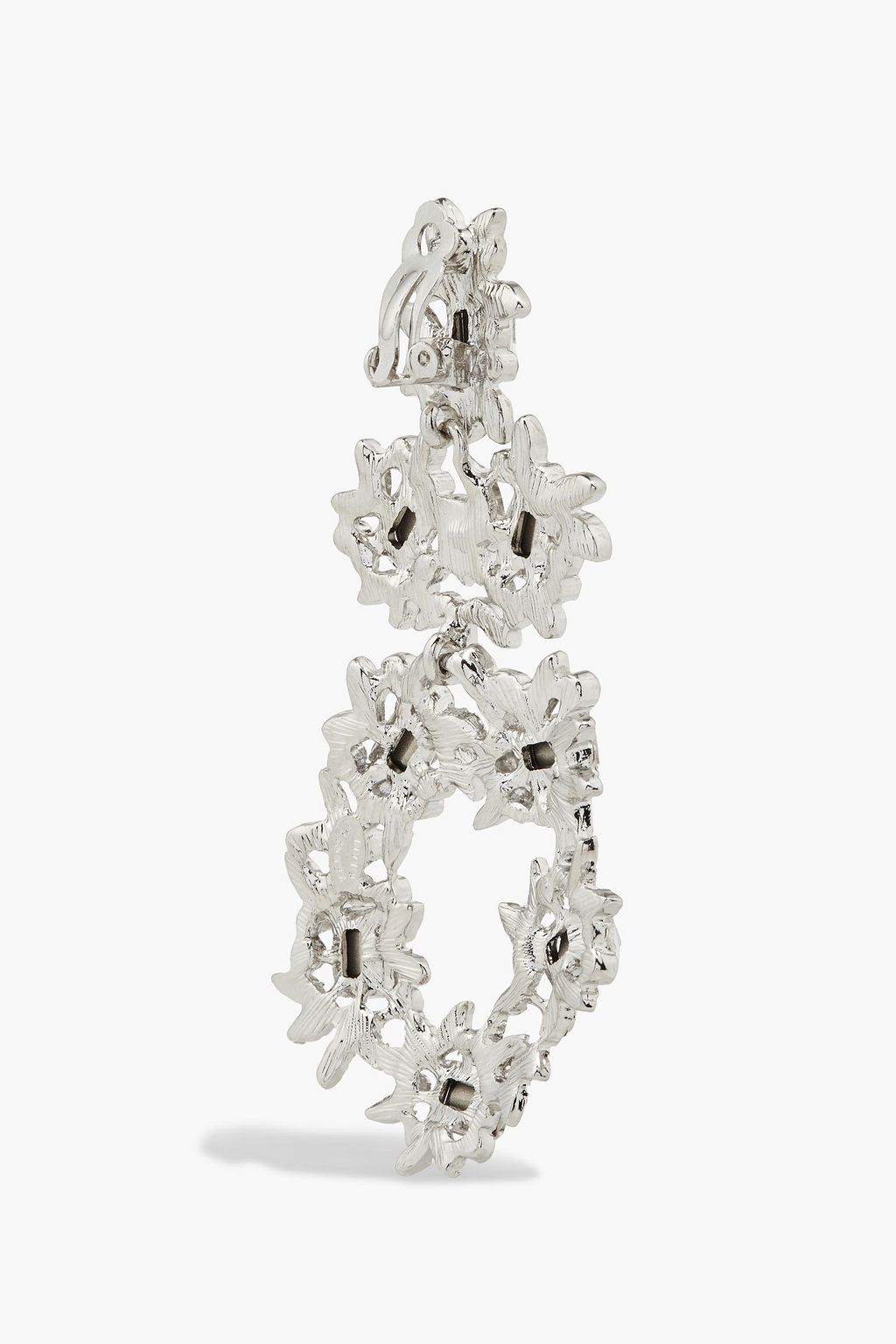 KENNETH JAY LANE Silver-tone crystal earrings
