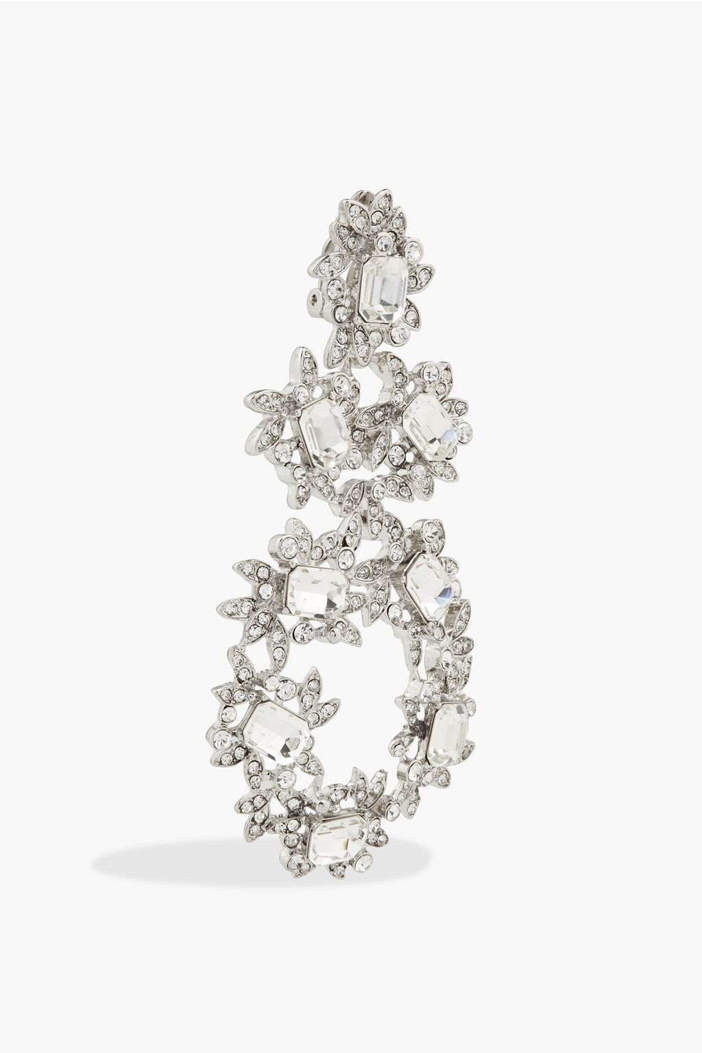 KENNETH JAY LANE Silver-tone crystal earrings