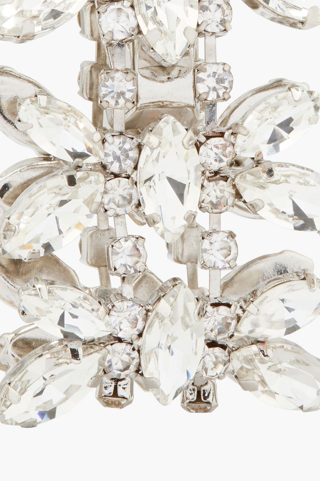 KENNETH JAY LANE Silver-tone crystal clip earrings