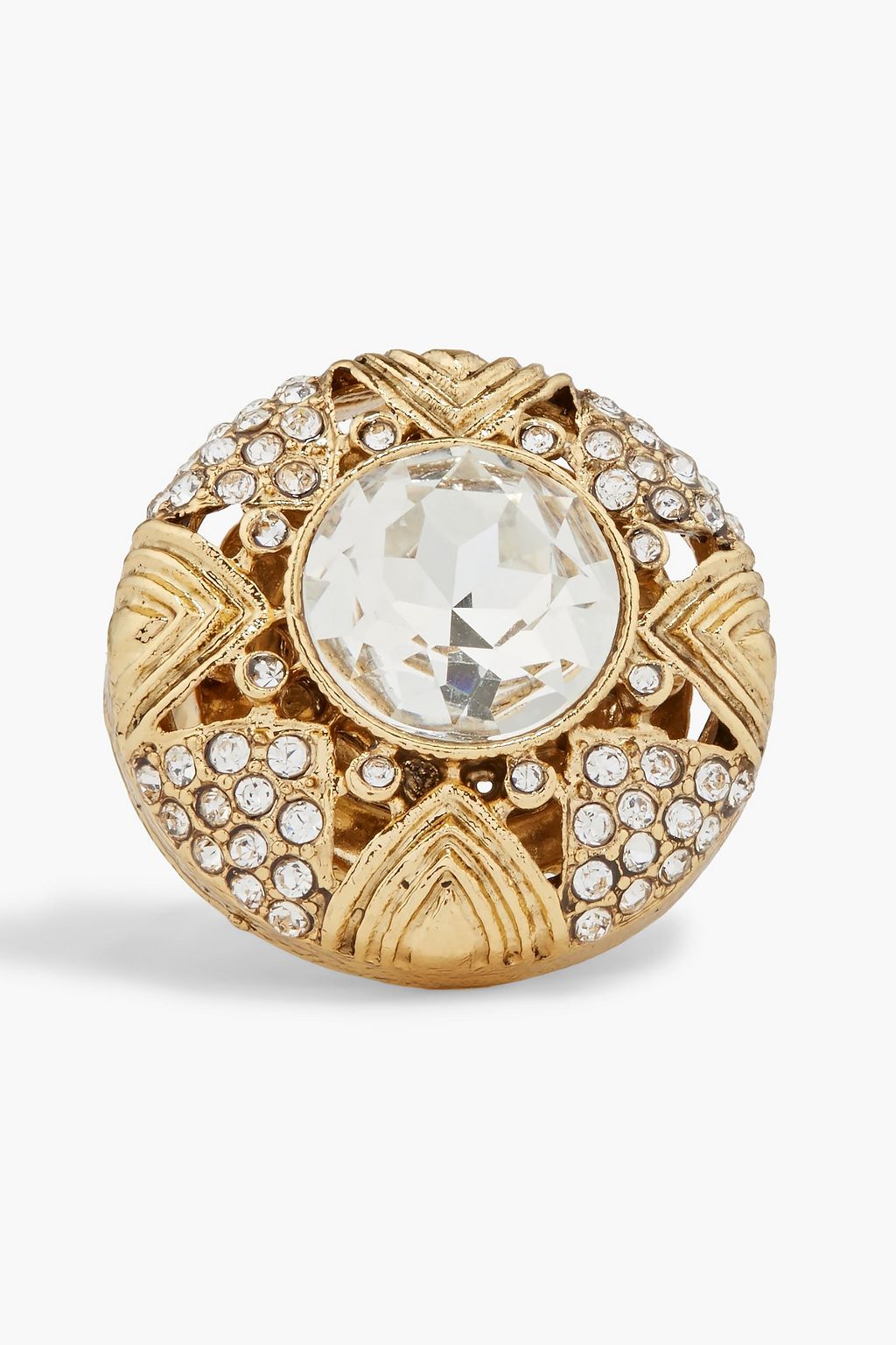 KENNETH JAY LANE Gold-tone crystal ring