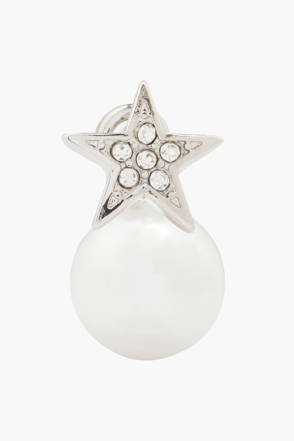 KENNETH JAY LANE Silver-tone, crystal and faux pearl earrings