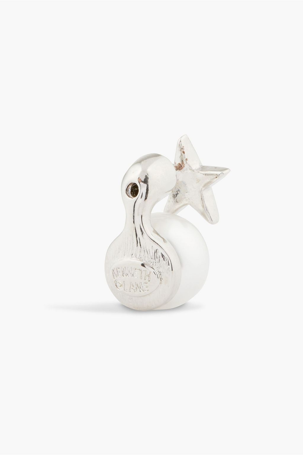 KENNETH JAY LANE Silver-tone, crystal and faux pearl earrings