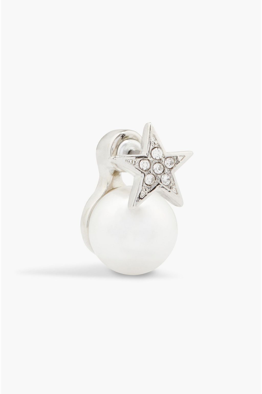 KENNETH JAY LANE Silver-tone, crystal and faux pearl earrings