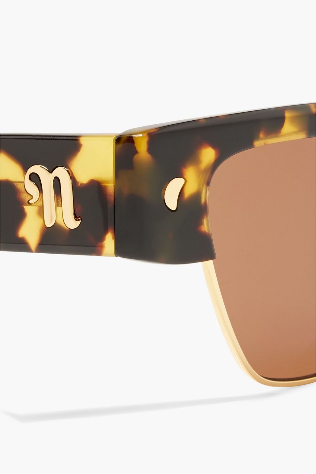 NANUSHKA Shako Sonnenbrille mit eckigem Rahmen aus Azetat mit Schildpatt und goldfarbenen Details