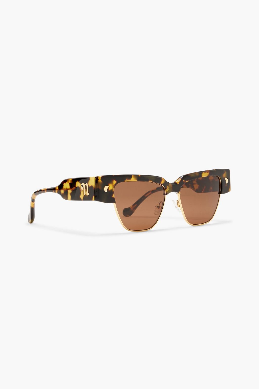 NANUSHKA Shako Sonnenbrille mit eckigem Rahmen aus Azetat mit Schildpatt und goldfarbenen Details