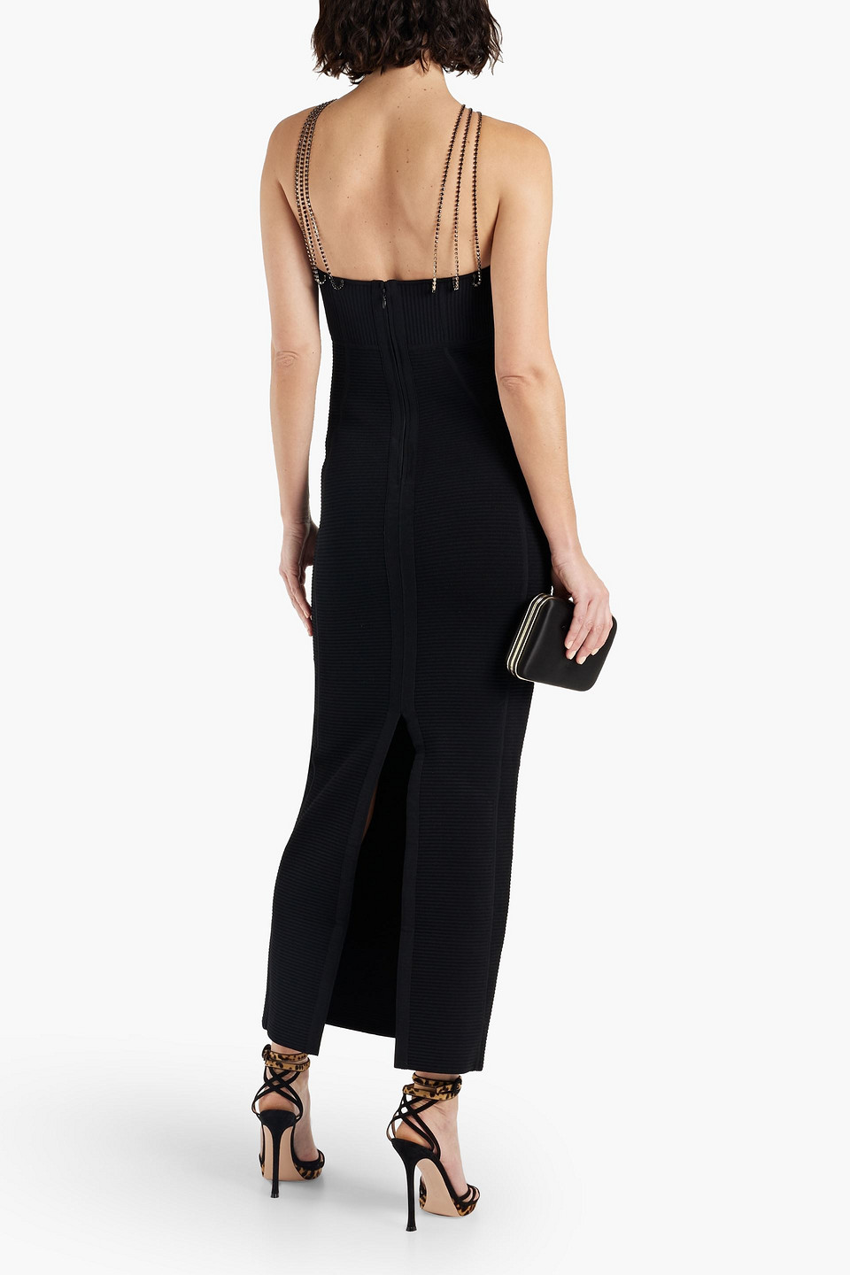 Shop Herve Leger Embellished Bandage Maxi Dress In Black