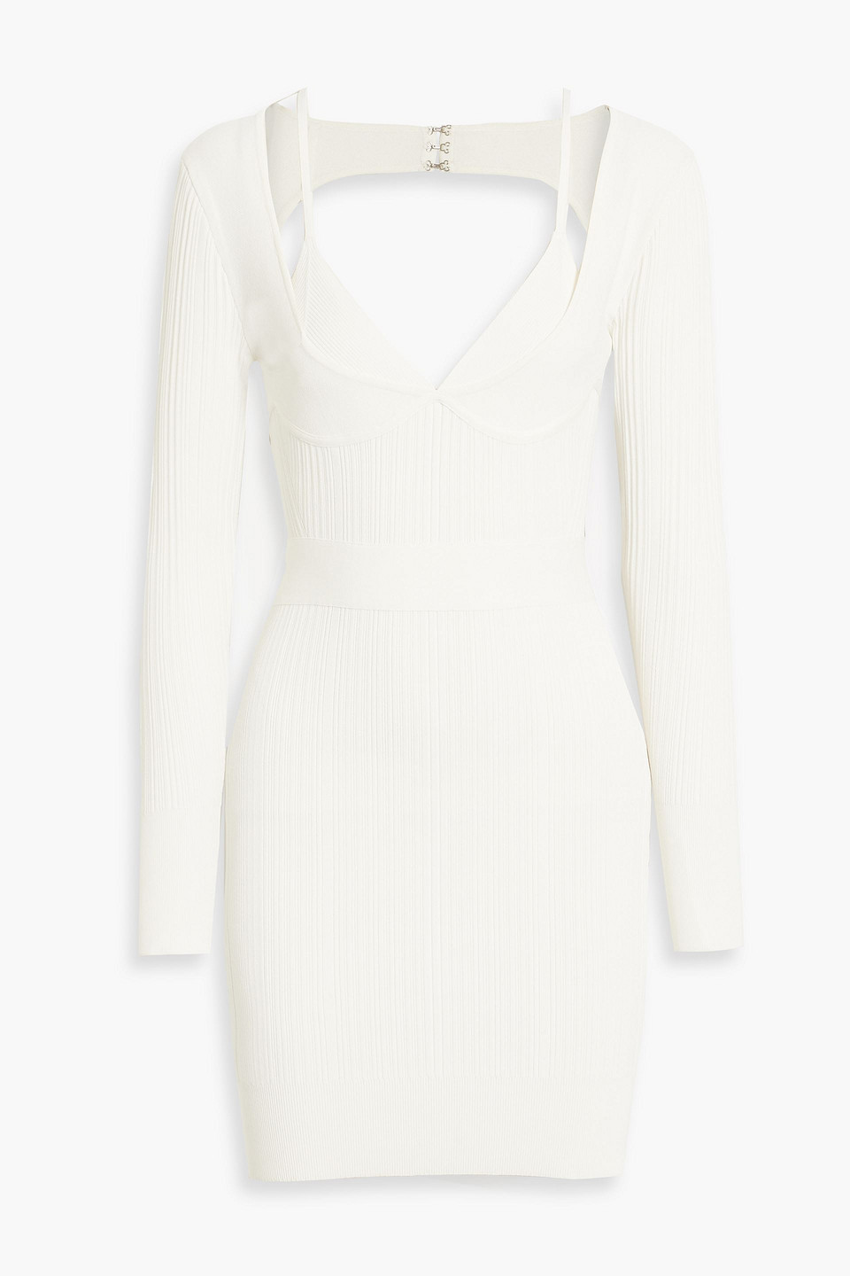 Herve Leger Cutout Bandage Mini Dress In Off-white