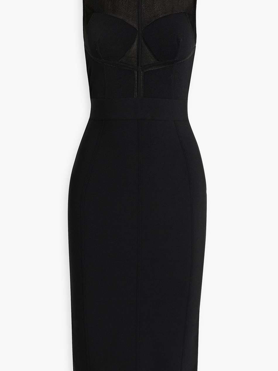 bandage and stretch-knit midi dress