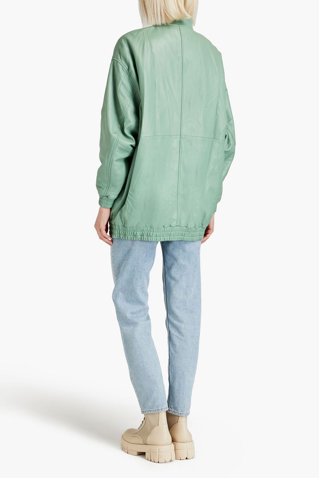 LOULOU STUDIO レザー ボンバージャケット パッド入り