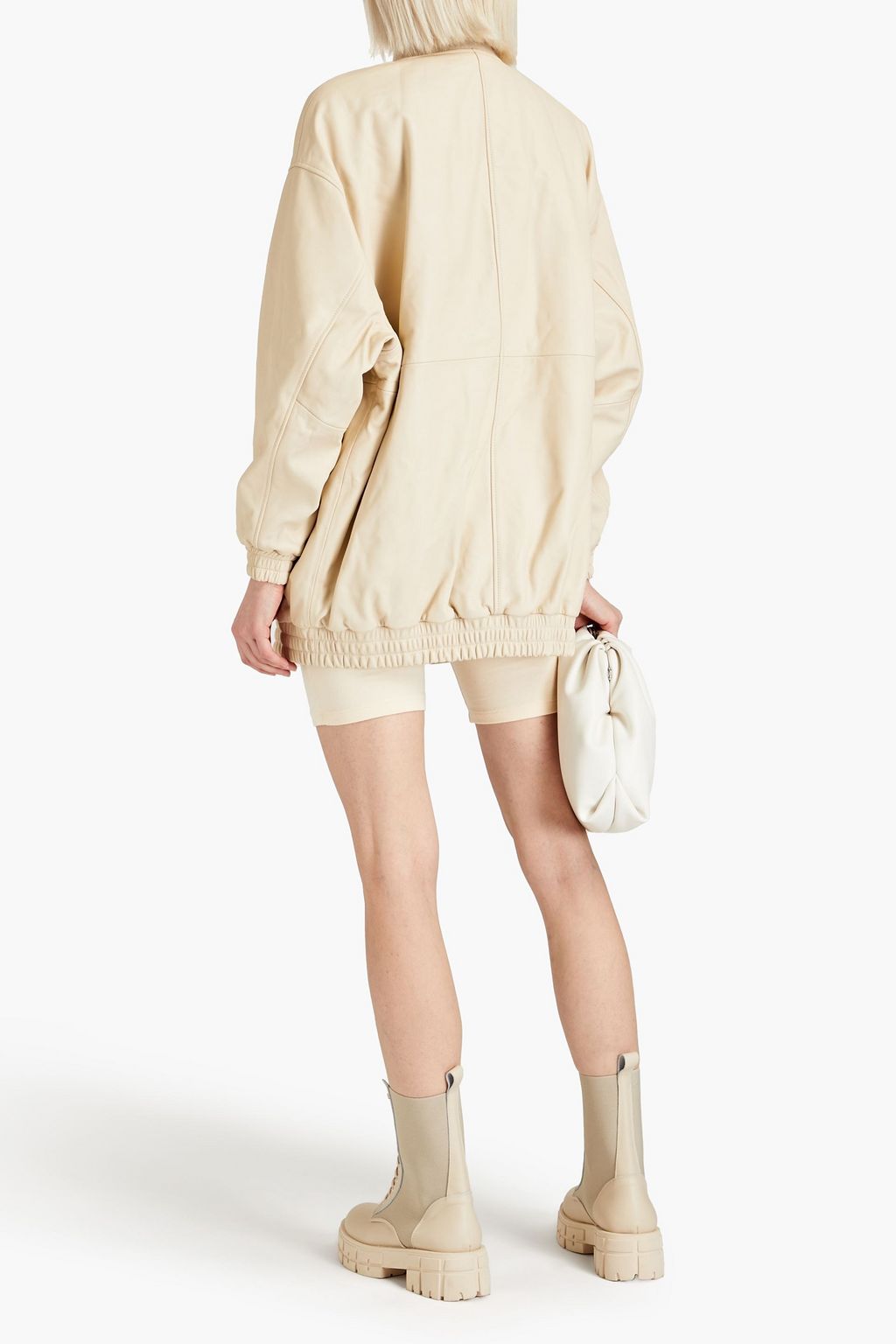 LOULOU STUDIO レザー ボンバージャケット パッド入り