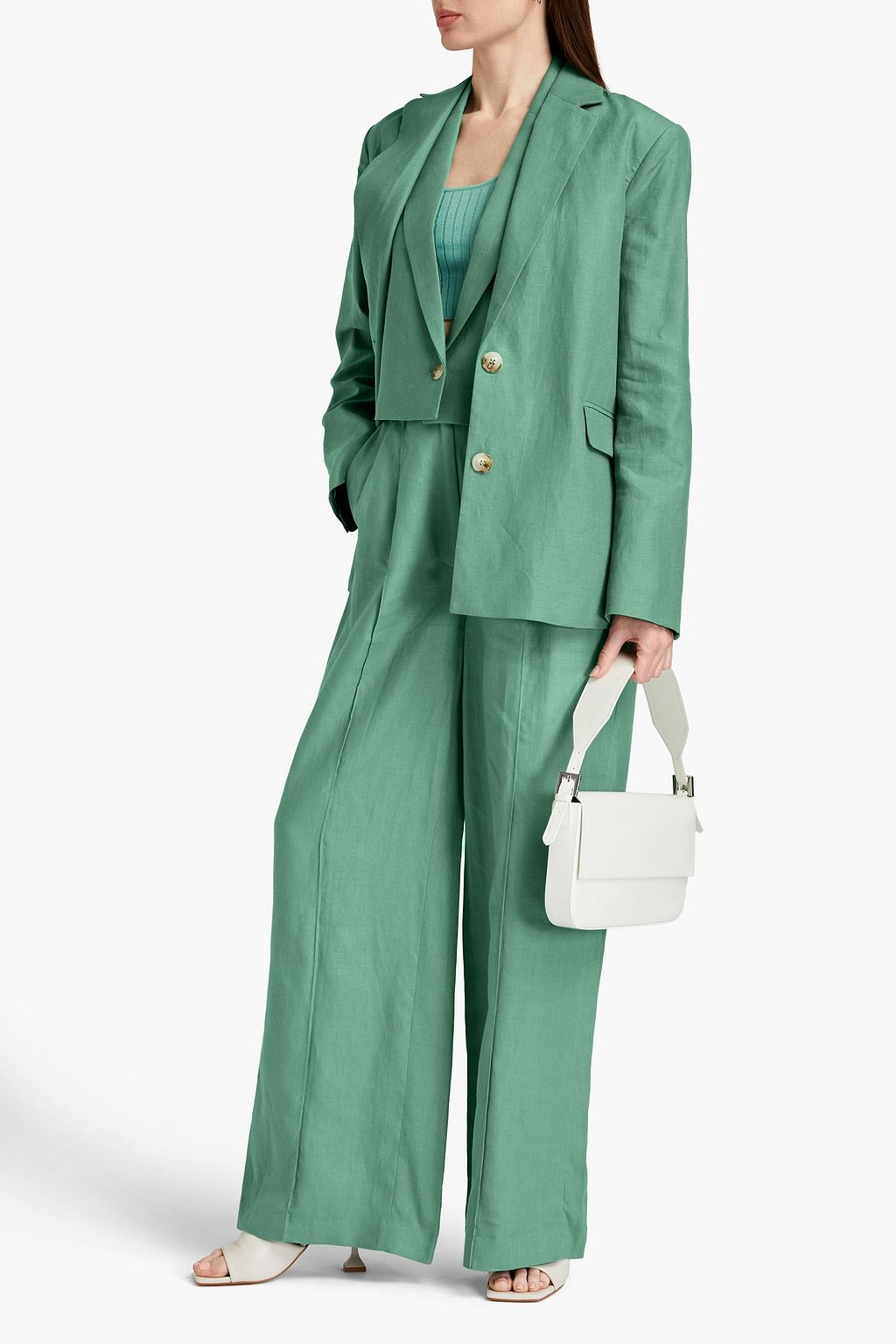 LOULOU STUDIO Bambo linen blazer