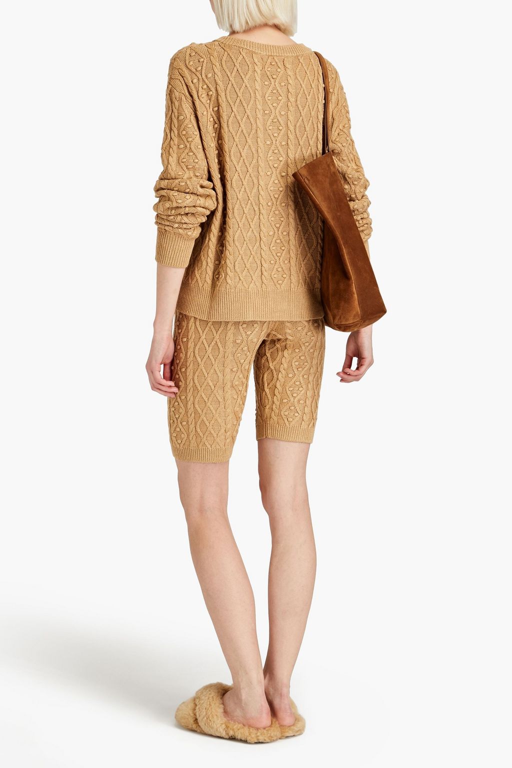 LOULOU STUDIO ケーブルニット シルク混 カーディガン