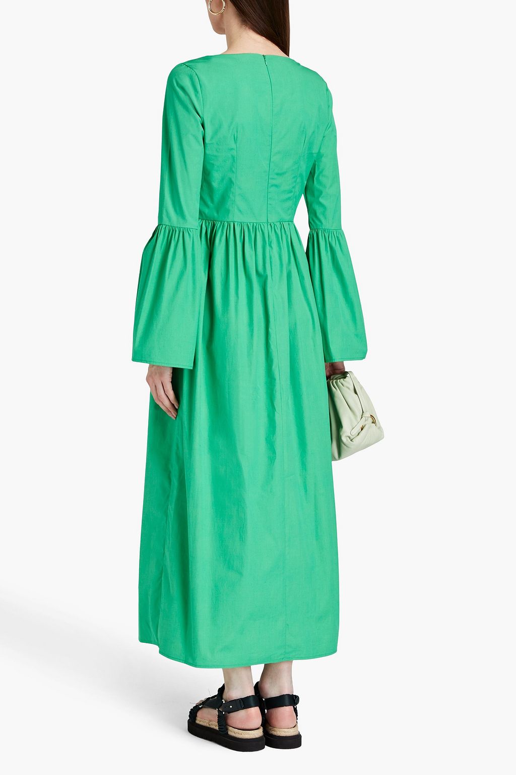 LOULOU STUDIO Keppel gerafftes Maxikleid aus Baumwollpopeline